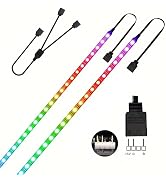 niccryle PC RGB Light Strip for Motherboard, 2x19.7in 60LED Magnetic Addressable LED PC Strip Kit...