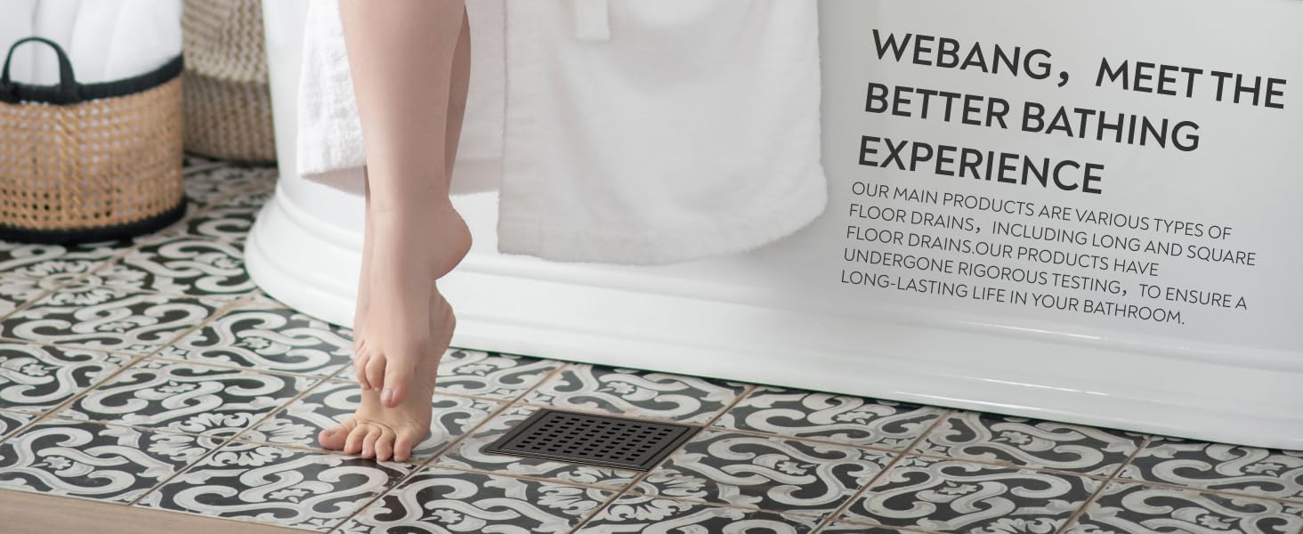 black square shower drain