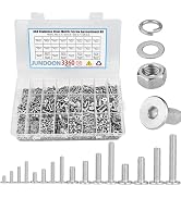 3360Pcs M2 M3 M4 M5 Stainless Steel Ultra Low Flat Head Hex Socket Cap Screws Assortment Kit, 304...