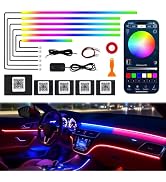 Dreamcolor Acrylic Interior Car LED Strip Lights, 6 in 1 Ambient Lighting Kit with Wireless APP, ...