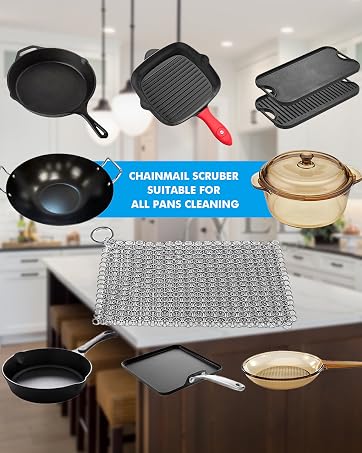 Cast iron skiller scrubber