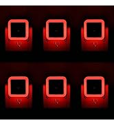 KINUR 6 Pack Red Night Light, LED Night Lights Plug into Wall with Dusk to Dawn sensors, Plug in ...