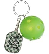Qomamount Pickleball Keychain,Mini Paddle and Pickleball Design Pickle Ornament,Gifts for Pickleb...