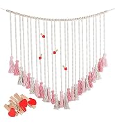 Macrame Wall Hanging, Boho Room Decor Tassel Garland Blush Wall Decor Bohemian Wall Hanging, Baby...
