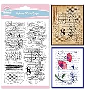 GLOBLELAND Vintage Fibonacci Background Clear Stamps for Card Making Retro Texture Silicone Clear...