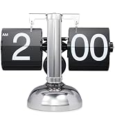 Wkevnu Flip Clock Vintage Desk Clock Retro Flip Down Clock,Flip Digital Clock,Auto Flip Clock Mec...