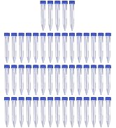 Antrader 10mL Plastic Graduated Centrifuge Tubes w Screw Cap(Blue,50 PCS) | Conical Sterile Tubes...