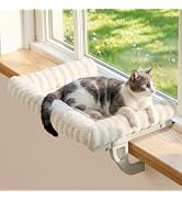 Zakkart Mellow Cat Perch for Windowsill, Hook-On or Screw-On Installation Pet Window Perch, Machi...