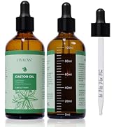 LIYALAN Pure Castor Oil Cold Pressed Unrefined Hair Oil For Thicken Nourish Hair and Scalp,Glass ...