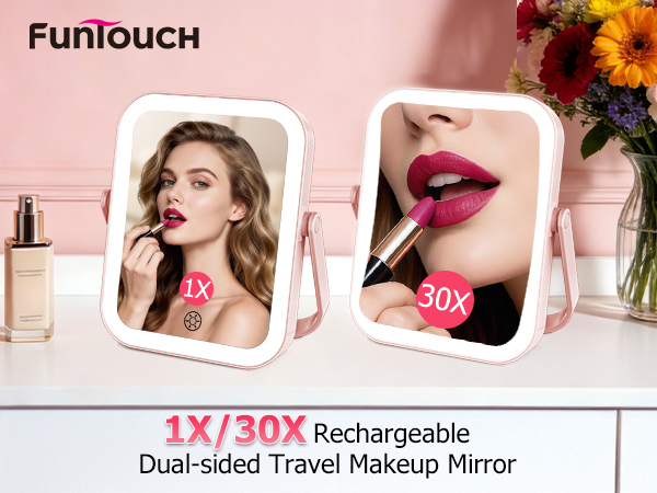 travel lighted makeup mirror