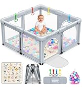 OCATO Baby Playpen with Mat: Foldable Playpen for Babies and Toddlers Play Pen Portable Playpens ...