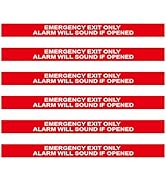 YEWROXY 6 Pack Emergency Exit Only Alarm Will Sound If Door Is Opened Sign Sticker, Warning Safet...