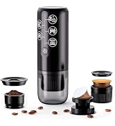 HAILASRE Portable Espresso Machine Mini 12V Rechargeable 3-in-1 Multi-Function Electric Coffee Ma...