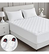 Easthome Heated Mattress Pad Queen Size, Quilted Electric Mattress Pad, Dual Controller, Bed Warm...