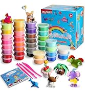 iFergoo Modeling Clay Kit - 36 Colors Magic Air Dry Clay for Kids, Ultra Light, Safe & Non-Toxic,...