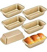 Lawei 6 Pack Nonstick Loaf Pan, 8.5 x 4.3 Inch Carbon Steel Kitchen Baking Bread Pan, Bread and T...