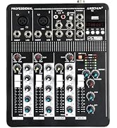 T4 Professional Audio Mixer, 4 Channel Reverberation Effect Digital, USB MP3 input, 48V Phantom P...