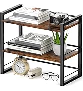 ART-GIFTREE Office Desk Shelf Organizer, Wood Desktop Bookshelf Supplies Storage Rack, Shelf for ...