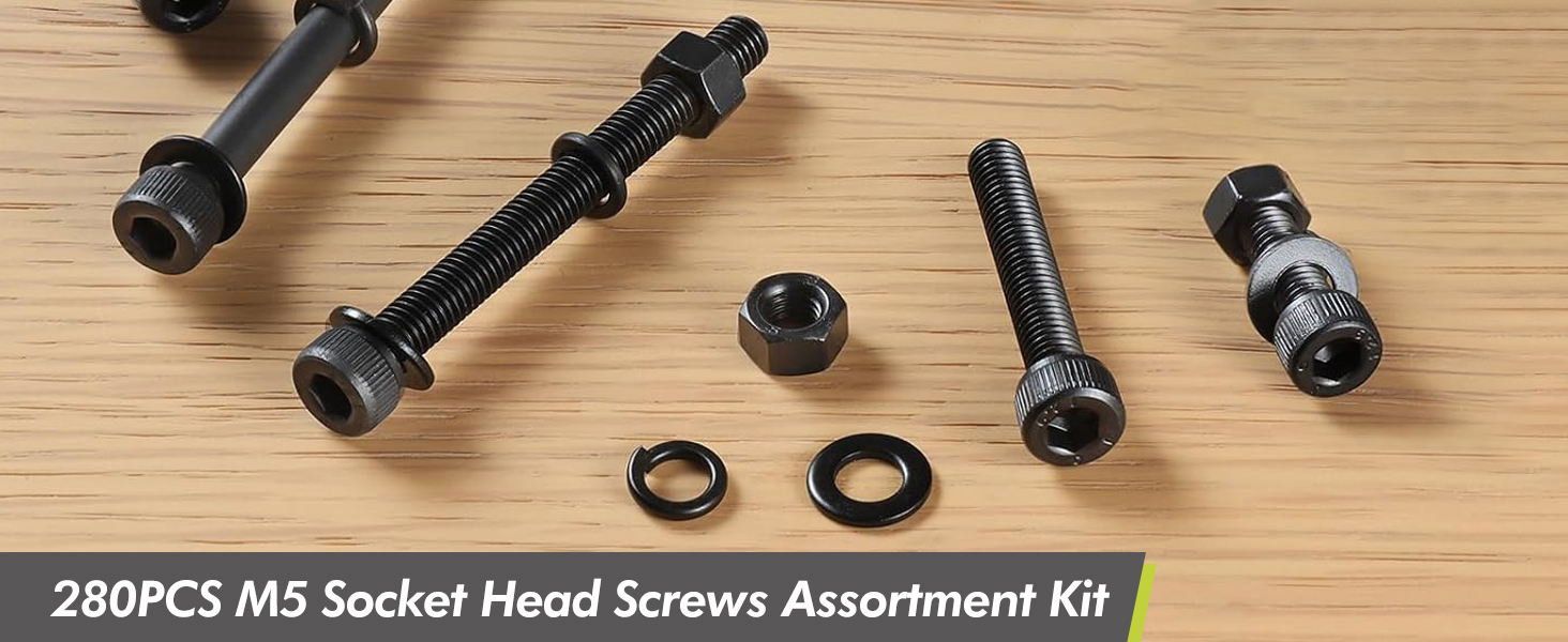 280PCS M5 Socket Head Screws Assortment Kit