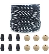 ZHFMLY 2.5mm Black&White Elastic Beaded Cords Roll 15 Yards Strong Stretch String Rope Cord for B...