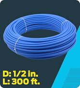 SharkBite 1/2 Inch x 300 Feet Blue PEX-B, PEX Pipe Flexible Water Tubing for Plumbing, U806B300