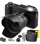 5K Digital Camera, 5X Optical Zoom Cameras for Photography & Video, 64MP Autofocus Vlogging Camer...