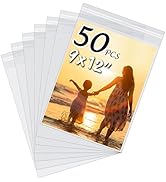 Somime 50 Pack Acid-Free Crystal Clear Sleeves Storage Bags for 9x12 Art Prints/Pictures/Photos/F...