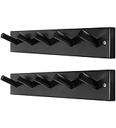 SKOLOO Wooden Wall Mounted Coat Rack,16'' Hole to Hole, 5 Pegs Bamboo Wall Hook for Hanging Cloth...