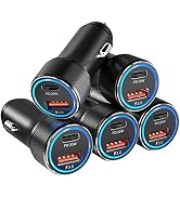 USB C Car Charger 5 Pack, Bangfun 36W Dual Port PD&QC 3.0 Fast Charging 12V Car Charger Adapter C...