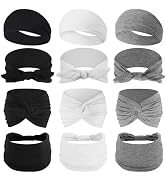 ZhouBoat 12 Pack Wide Headbands for Women Non Slip Hair Bands Stretchy Headbands Sweat Bands for ...