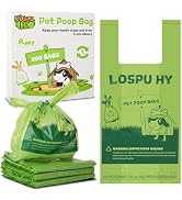 Lospu HY Poop Bags for Dogs, 300 Count Dog Poop Bags with Handles, Extra Thick Strong Leak Proof ...