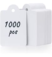 Uniclife 1000 Pcs Unstrung Price Tags for Clothes Writable White Clothing Tags Without String Sma...