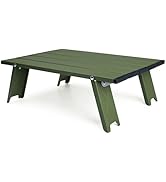 Outplea Small Folding Beach Table, Mini Ultralight Camping Table Aluminum, Backpacking Short Tabl...