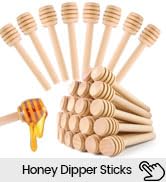 HANSGO Wooden Honey Dipper Sticks, 20 Pack 3 Inch Mini Honey Stirrers for Jars Dispense and Drizz...