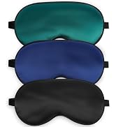 Silk Sleep Mask for Sleeping with Adjustable Strap, Satin Blackout for Men&Women, Comfortable Bli...