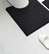BYSURE Beige Bathroom Rugs Sets 3 Piece with Toilet Lid Cover Non Slip Extra Absorbent Plush Chen...