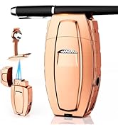 All-in-One Torch Lighter with Windproof Dual Jet Flame, Built-in Punch, Holder, Exquisite Accesso...