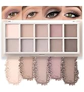 HHLTOH 10 Color Matte Eyeshadow Palette | 10 Soft-Focus Matte Shades in Grey-Brown & Neutral Taup...