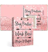 Lateefah 3 Ring Binder, 1 Inch Round Ring Binder with 5 Tab Dividers, Cute Clipboard Binders with...