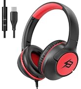 Kids Headphones Wired with USB C Plug, 85/94 dB Volume Limit Foldable USB Type C Headphones for K...
