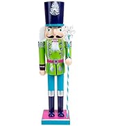 TENDYCOCO 38CM Christmas Nutcrackers Green Nutcrackers Christmas Decorations Christmas Wooden Lar...