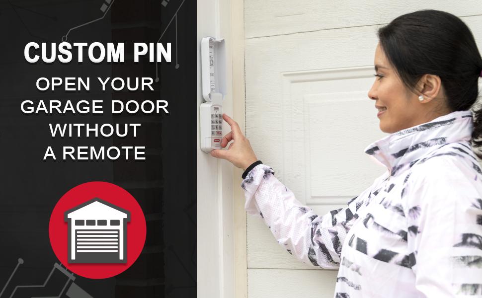 USE A CUSTOMIZED PIN TO OPEN AND CLOSE YOUR GARAGE DOOR WITH THE GENIE WIRELESS KEYPAD
