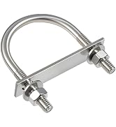 SVLING 8 Sets Round U Bolts, u-Bolts 1 Inch Wide, 304 Stainless Steel U Bolt,with Nuts,Bolt Plate...