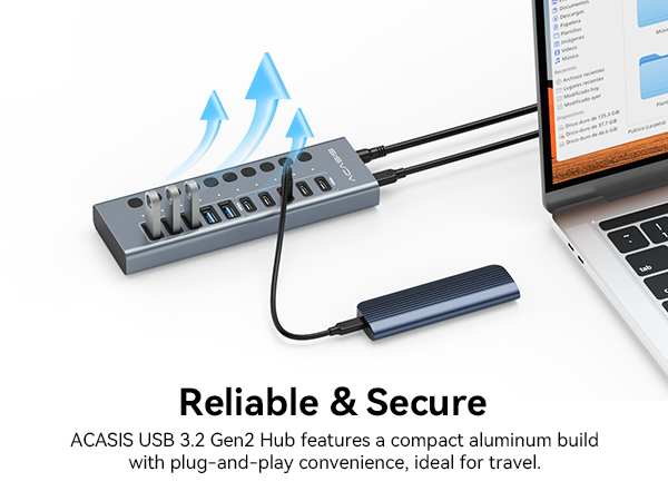 Aluminum USB Hub Powered