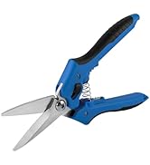 LABEAR - 8.5" Adjustable Blue Electrician's Scissors, Easy to Cut Cable Notches, Non-Slip Comfort...