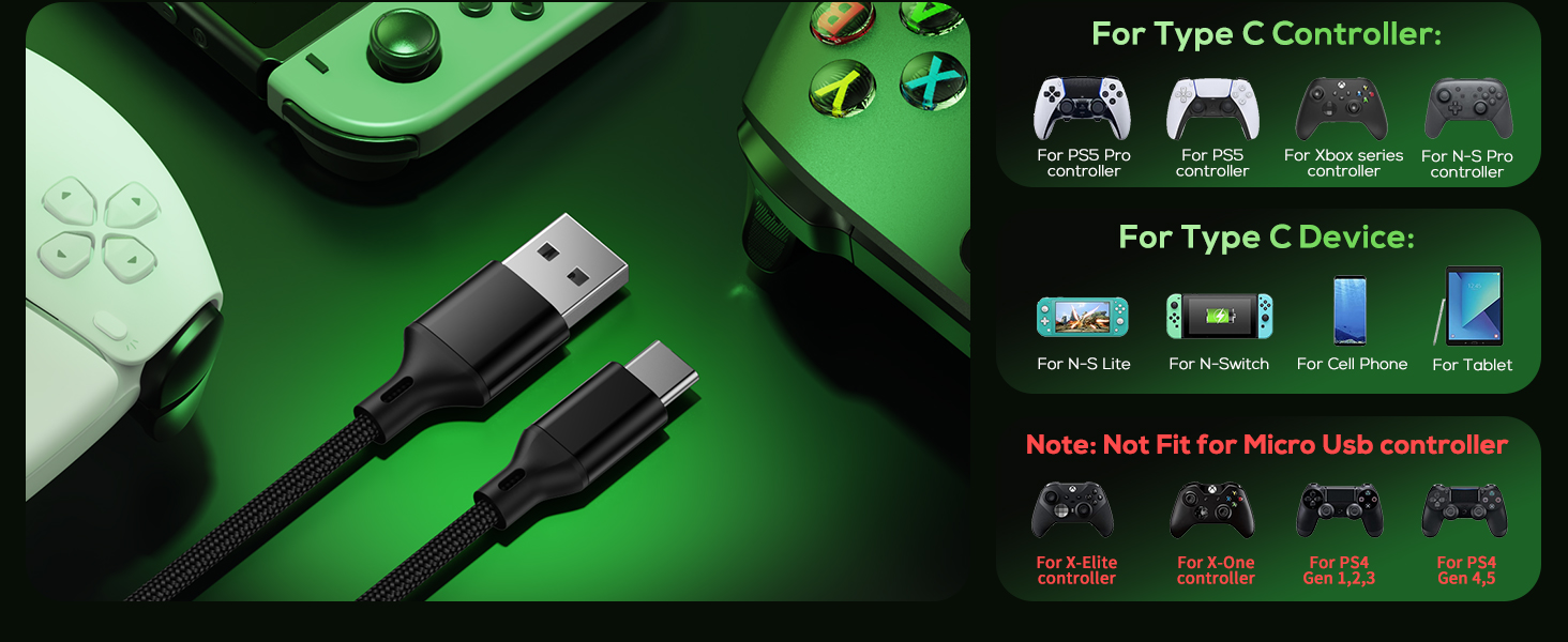 Compatible with Playstation 5/ PS 5 Pro/ Xbox Series X/S controller /Compatible with Nintendo Switch