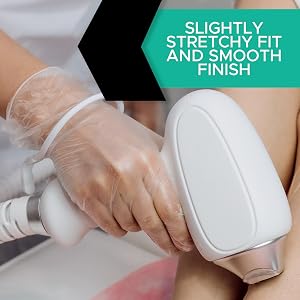 using vinyl gloves to massage body