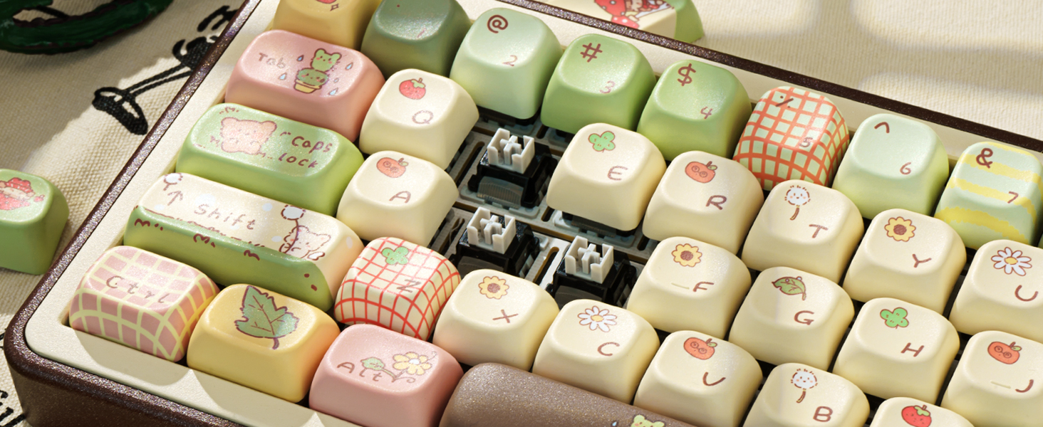 COOMICKEY Cute Keycaps, Thick PBT Keycap FOA Profile, 149 Keys Keyboard Keycaps, Dye-Sub Keycap Set
