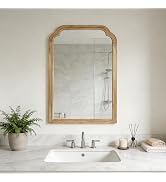 Wood Framed Bathroom Mirror for Wall, 24X36 Inch Rustic Wood Frame Wall Mirrors Decorative for Li...