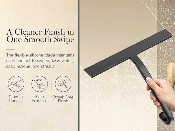 10 Inch Silicone Shower Squeegee for Glass Doors